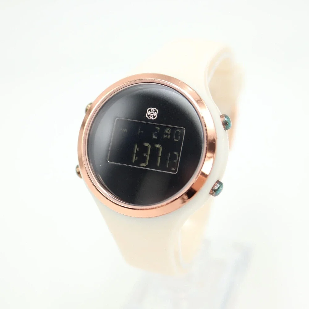 Daisy Fuentes Womens Digital Watch 38mm Alarm Chrono White Silicone New Battery